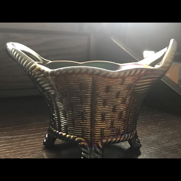 Vintage Northwood Carnival Glass Footed Basket Amethyst - Picture 3 of 11